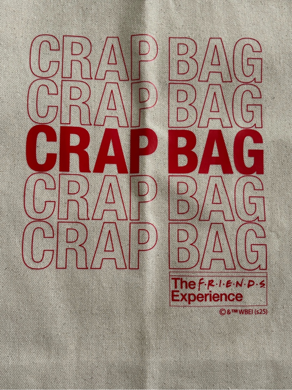 The FRIENDS Experience Crap Bag Canvas Tote Bag NWT Friends TV Show - Picture 3 of 8